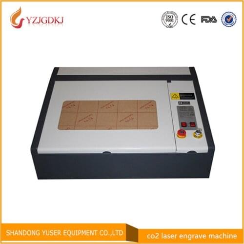 Free shipping 4040 co2 laser engraving machine diy mini 40w laser cutting machine cutting plywood Coreldraw support