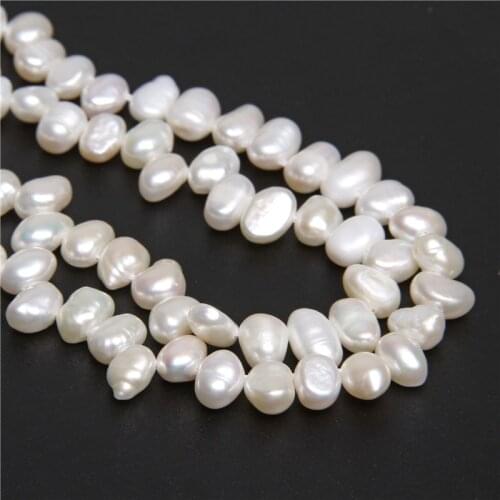 Natural Freshwater Pearl Beads High Quality Rice Shape Punch Loose Beads for Jewelry Making DIY Necklace Bracelet 14" Strand