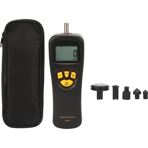 Digital Tachometer Contact Motor Tachometer RPM Meter Digital Tach Speedometer 0.05~19999.9m/Min 0.5~19999RPM Smart Sensor AR925