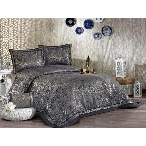 Viola Double Bed Cover Set Navy Blue