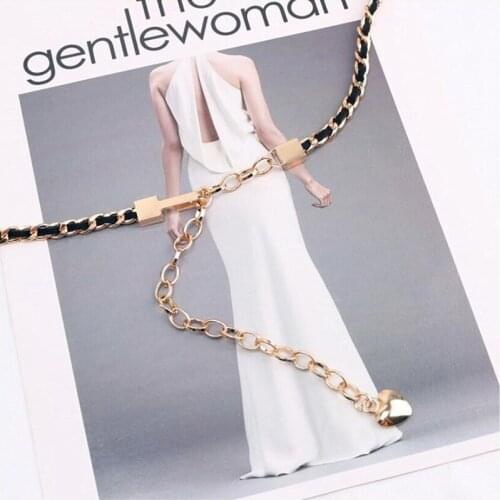 Kemeiqi belt decoration dress rope waist chain fine color metal hook careful tail belt luxury belt designers women punk rock