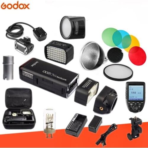 Godox AD200 Kit Pocket Flash Strobe 1/8000 HSS Wireless Monolight 2900mAh Lithimu Battery and Bare Bulb Trigger Kit Optional
