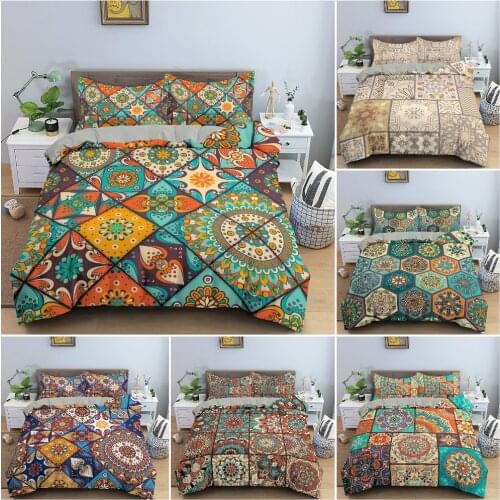Ethnic Mandala Bedding Set 3D Printed Bohemian Duvet Cover Set For Bedroom Luxury Cozy Quilt Cover King Twin Single Size 2/3Pcs