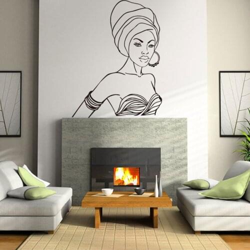 Beautiful African women Wall Decal Vinyl Stickers Interior Home Design Wall Art Murals Removable Self Adhesive room Decor AM03