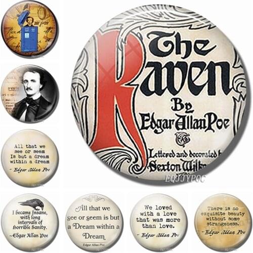 Edgar Allan Poe Fridge Magnets Poetry Fiction Quotes Letters Refrigerator Magnetic Sticker Home Decor wholesale Purchasing
