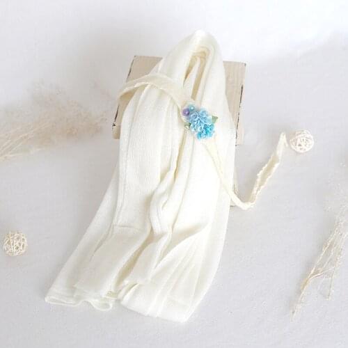 Multipe Color Stretch Wrap Baby Girls Pearl Hair Band Newborn Knit Stretch Wrap Headband Set Photography Prop