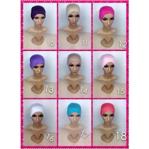 20 pieces/lot) assorted colors muslim jersey cotton tubes islamic underscarf hats HW009