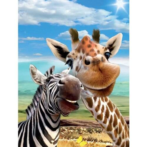 Full Square Round Handicraft Diamond Painting Zebra Animal Cross Stitch Kits Diamond Mosaic Giraffe Picture Embroidery