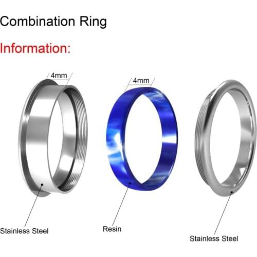 Floya Stackable Stainless Steel Rings Set Gold Band Man Multicolor Filled Ring Combination Finger Wedding Band Gift For Women
