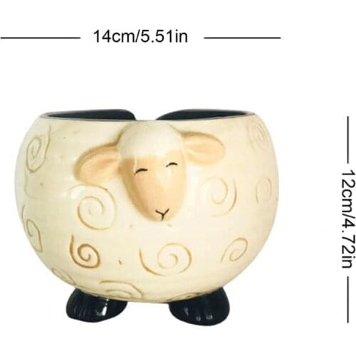 Sleepy Sheep Ceramic Yarn Bowl Yarns Ball Storage Holder Knitting Crochet Craft E56C