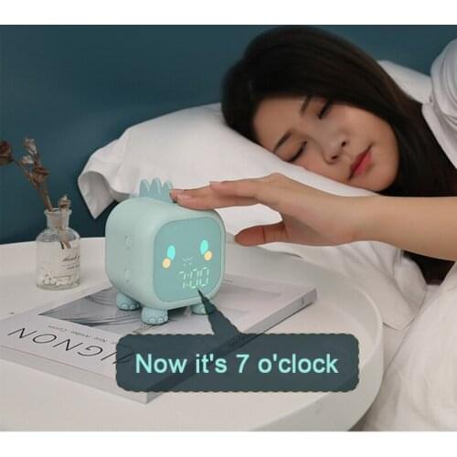 New Kids Alarm Clock Cute Dinosaur Digital Alarm Clock For Kids Bedside Clock ChildrenS Sleep Trainer Wake Up Night Light