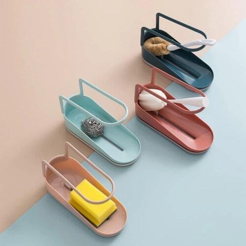 PP Desktop Drain Storage Box Kitchen Dishcloth Holder For Towel Rag Hanger Sink Sponge Holder Rack Shelf Kitchen Dish Cloth Drai