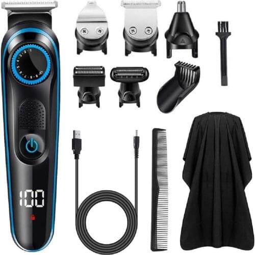Professional Mens Hair Clipper & Rechargeable Electric Shaver & Beard trimmer & Trimmer,5 in 1 Shaver Beard/Face/Body Shaver