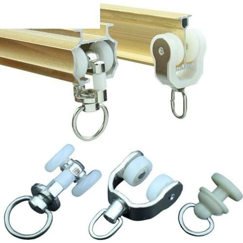 Various Curtain track pulley straight rail curved rail guide accessories pulley accessories roller vintage hook ring rail track