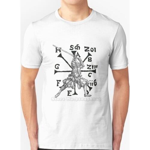 Vomtag. Medieval Renaissance Swordsman T Shirt Round Collar Short Sleeve T-Shirts Hema Wma Medieval Sword Longsword German