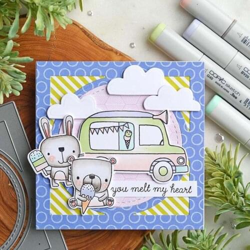 Ice cream Metral cutting die and transparent clear stamp for DIY Scrapbooking/Card Making/Kids Christmas Fun Decoration Supplies