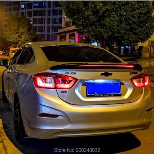 For Chevrolet Cruze LED 2017 2018 ABS material rear car high-quality spoiler Wing Trunk Lip Boot Cover Car Styling