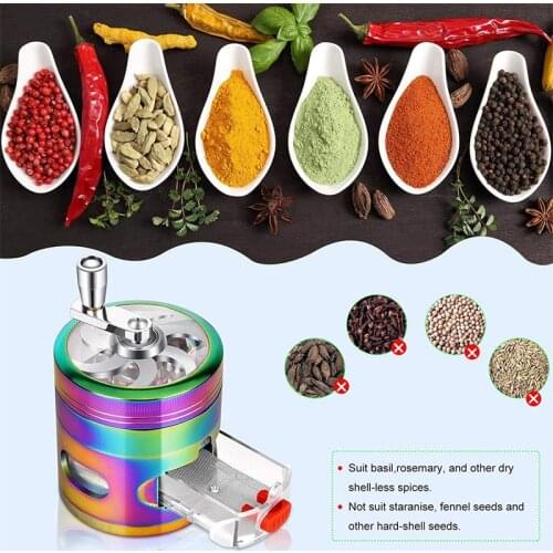 Herb Tobacco Weed Grinder Smoking Accessories Manual Hand Grass Spice Herb Grinder Miller Crusher Machine Box Best Gift