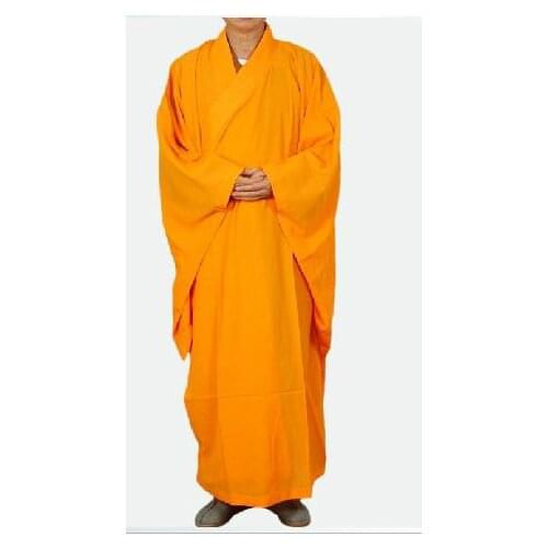 UNISEX yellow buddhistabbot Monks robe lay meditation abbot nun gown kung fu haiqing