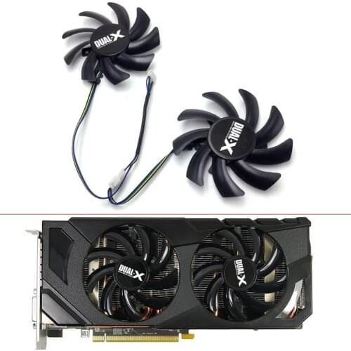 2PCS Dual Cooler Fan Replace 85MM FD7010H12S 4PIN For Sapphire R9 270X 280X HD7870 HD7950 HD6850 Graphics Card Cooling Fans