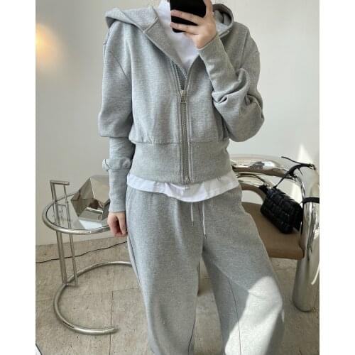 Spring woman cotton short hoodie