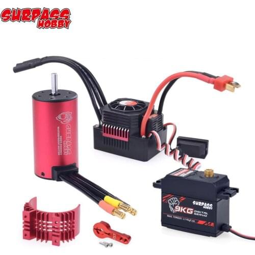 Surpass Hobby KK 3665 3500KV 2900KV 2300KV Brushless Motor w/ 80A ESC 9KG Digital Metal Gear Servo for 1/10 RC Rock Crawler Car