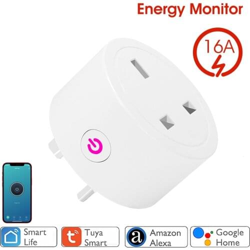 Smart Plug 16A UK EU US Socket WiFi Tuya Smart Life APP Support Alexa Google Home Assistant Voice Control Power Monitor Timing