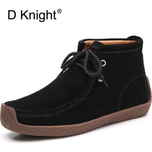 Plus Size 35-43 Women Ankle Boots Shoes Handmade Soft Leather Ladies Casual Short Boots Shoes New Lace Up Round Toe Female Boots