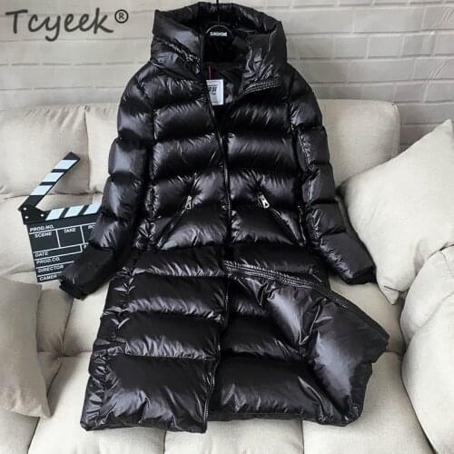 Tcyeek Winter Jacket Women Down Coat Female Thick 90% White Duck Down Jacket Womens Long Coats Warm Hooded Clothes 2020 LWL1040