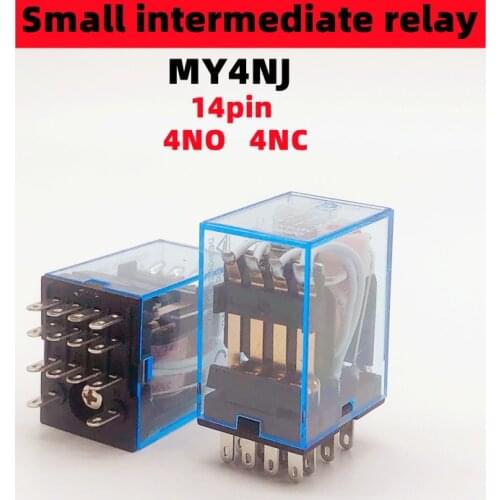 1/5pcs MY4NJ HH54P 14pin 4NO-4NC DC12/24V AC220V 5A 220V DPDTMiniature Coil Generalelectromagnetic intermediate relay switch