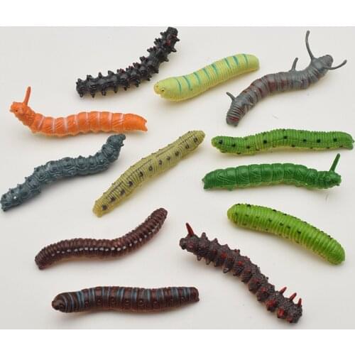 1PCS Simulation Caterpillar Cabbage Green Reptile Insect Animal Model Mischievous Tricky Scary Toy Cheap Toys for Kids