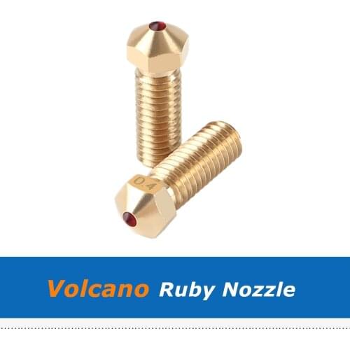 1pc High Temperature 0.4mm V6 Volcano Ruby Nozzle Compatible PETG ABS PEEK Nylon For E3D Volcano Hotend 1.75mm Filament