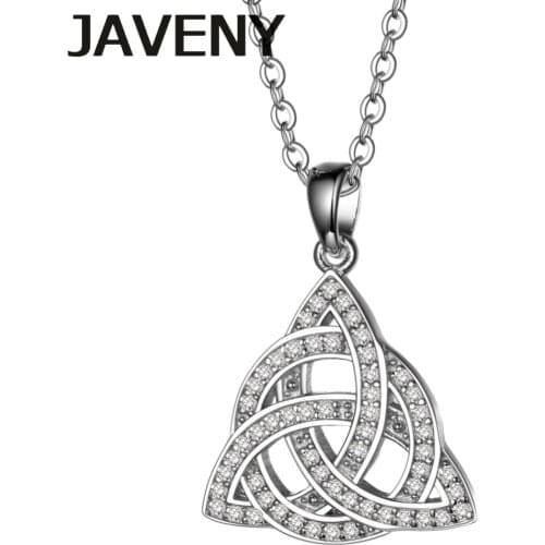 925 Sterling Silver Fine Jewelry Cubic Zirconia Irish Womens Wedding Bridal Keltic Knot Pendant Necklaces 10pcs Lots Wholesale