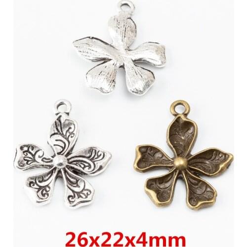 10 pcs Vintage Ancient flower zinc alloy charms pendant suitable for DIY Bracelet Necklace metal jewelry accessories 6206