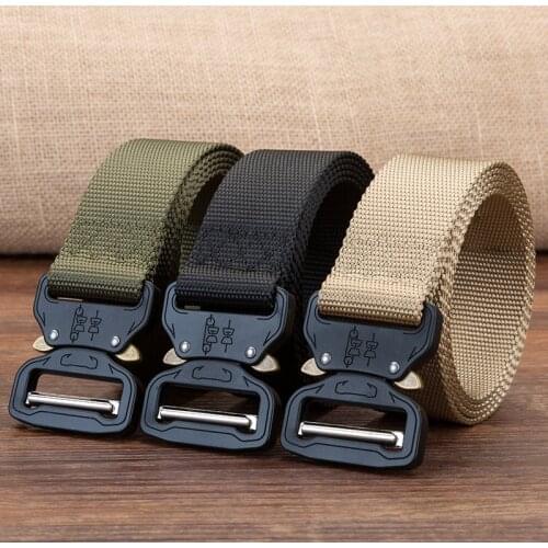 2021 Tactical Belt Military Nylon Belt Men Army Style Metal Buckle Cinturon Quality Waist Strap Automatic Cinturones Para Hombre