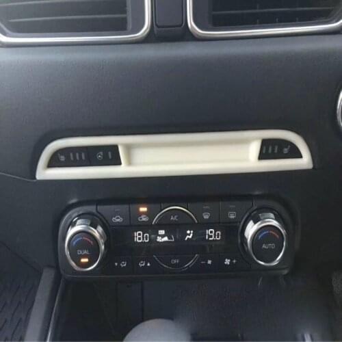 Seat Heating Switch Button Cover For Mazda CX-5 CX5 2017 2018 Interior Frame Panel Trims CX 5 Carbon Fibre Car-styling Accessory