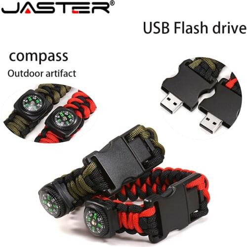 JASTER hot nylon bracelet USB with compass flash driveUSB 2.0 Pen drive4G 8G 16G 32G 64G 128G birthday gift u disk