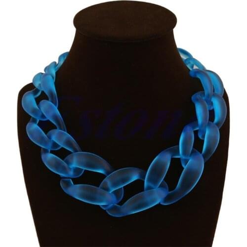 JAVRICK Hot Lackingone Acrylic Collar Chunky Choker Statement Bib Chain Necklace Pendants 5 Color