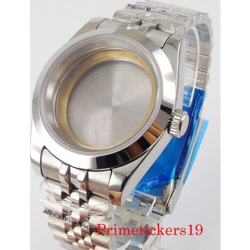 Automatic Watch Case With Bracelet Fit NH35 NH36 MIYOTA 8215 MINGZHU 2813 Movement Jubilee Strap