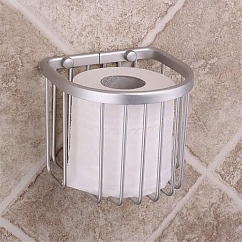 Space Aluminum Bathroom Accessories Toilet Paper Holder Tissue Roll Paper Holder Wall Mounted Holder Basket Multifunction Shelf