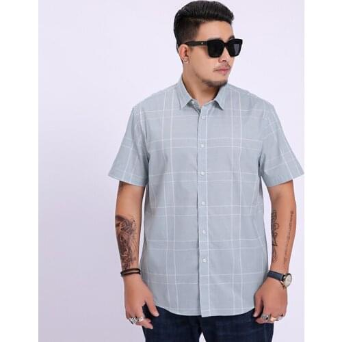 Summer high quality new arrival fashion male formal casual mens shirt short sleeve super large plus size short sleeved shirt