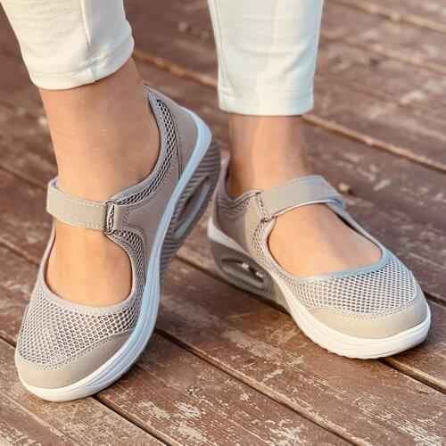 MCCKLE Summer Women Mesh Flat Platform Loafers Shoes Woman Casual Breathable Fabric Sneakers Shoes Women Female Mary Jane Shoes