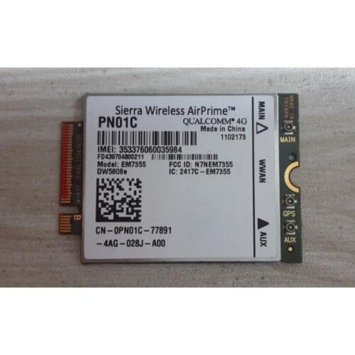 JINYUSHI For Gobi5000 EM7355 DW5808e LTE/EVDO/HSPA+42Mbps NGFF 4G Module for DELL venue 11 Latitude 7202 7204 7214 7350 7404