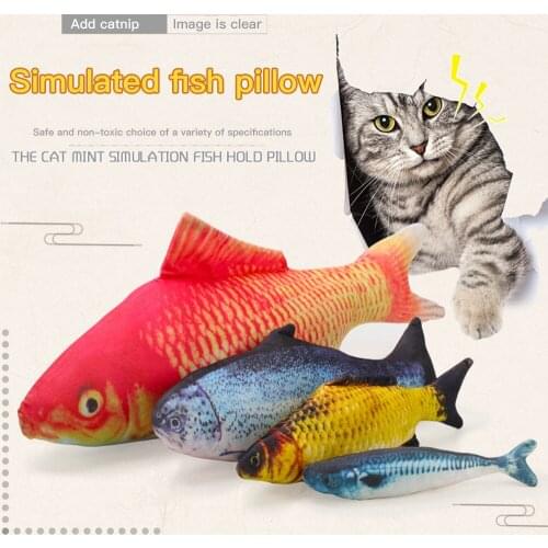 Pet Soft Plush 3D Lifelike Carp Fish Shape Cat Toy Gifts Catnip Fish Stuffed Pillow Doll Simulation Fish Playing Toy For Pet