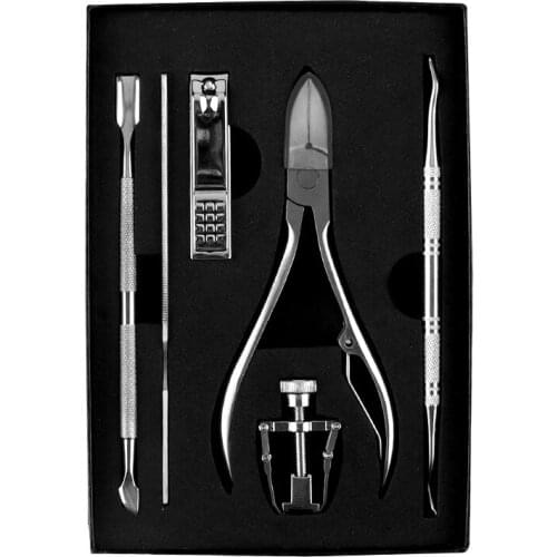 Private Label 6pcs Manicure Pedicure Set 6 in 1 Nail Cutter Dead Skin Pliers Set 6 Pieces Nail Ditch Scissors Inlay Corrector