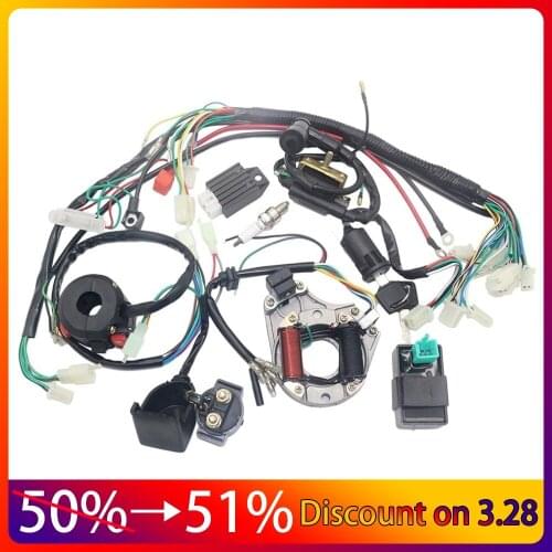 New Electrics Stator Coil CDI Wiring Harness for 4 Stroke ATV KLX 50cc 70cc 110cc 125cc Quad Bike Buggy Go Kart Pit Dirt Bikes
