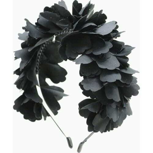 2021 NEW SPRING SUMMER STYLE fashion satin flower shag full headband girls fashion hairband with teeth