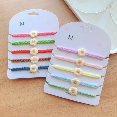 Hand Knitted ID Collars Lovely Puppy Whelping Collars Newborn Pet Dog Cat Summer Home Room Accessories Newborn Dog Gift