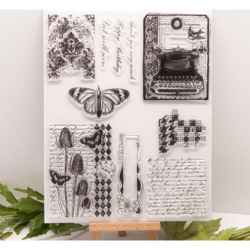 KSCRAFT Handwriting Background Transparent Clear Silicone Stamps for DIY Scrapbooking/Card Making/Kids Crafts Fun Decoration