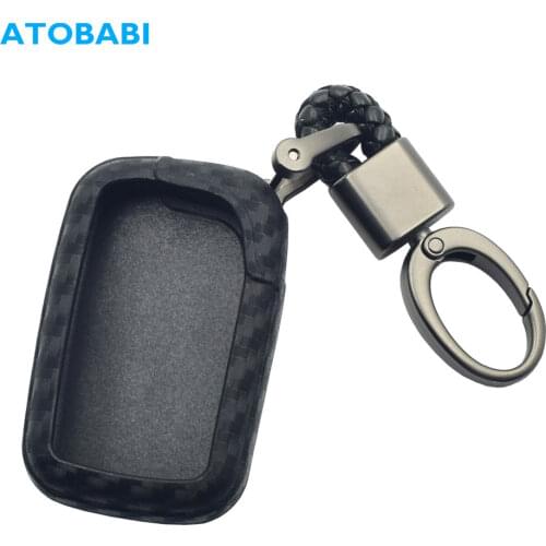 ATOBABI Carbon Fiber Rubber Car Key Case For Lexus IS GS RX ES NX LS RC LX 3/4 Buttons Smart Remote Control Silicone Cover Bag